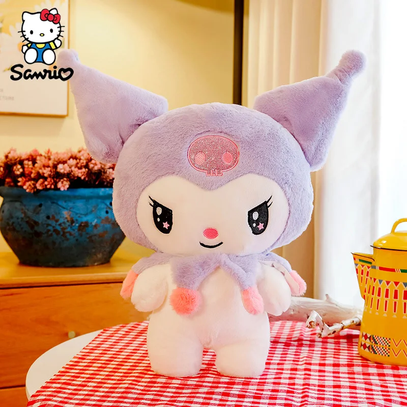 Juguetes de peluche Kawaii Sanrio, muñecos de peluche de dibujos animados Kuromi My Melody, regalos de cumpleaños, 25cm