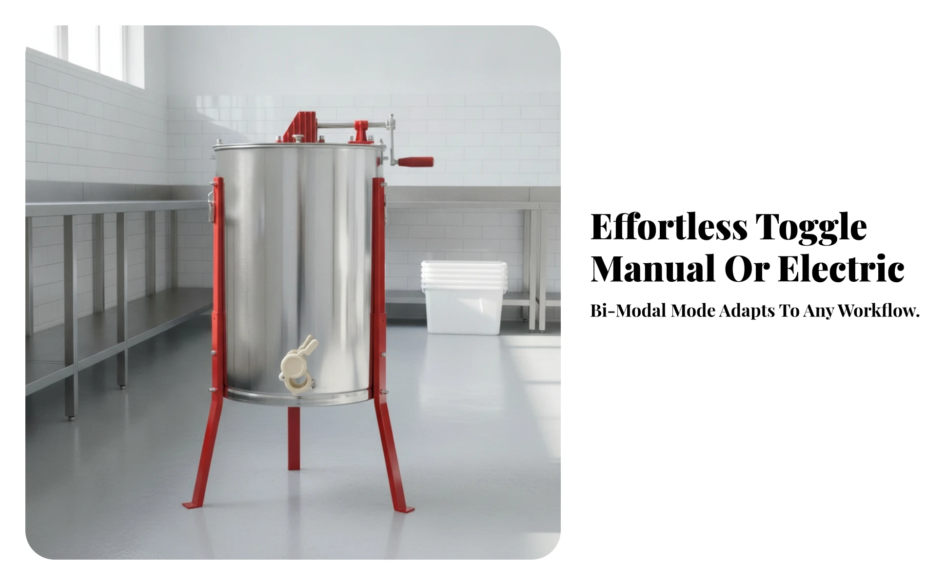 4-Frame Honey Extractor Vertical Stainless Steel Honey Extractor Honeycomb Drum Rotator Polished Metal Apiary Tools Stable Stand 4-Frame Honey Extractor Vertical Stainless Steel Honey Extractor Honeycomb Drum Rotator Polished Metal Apiary Tools Stable Stand