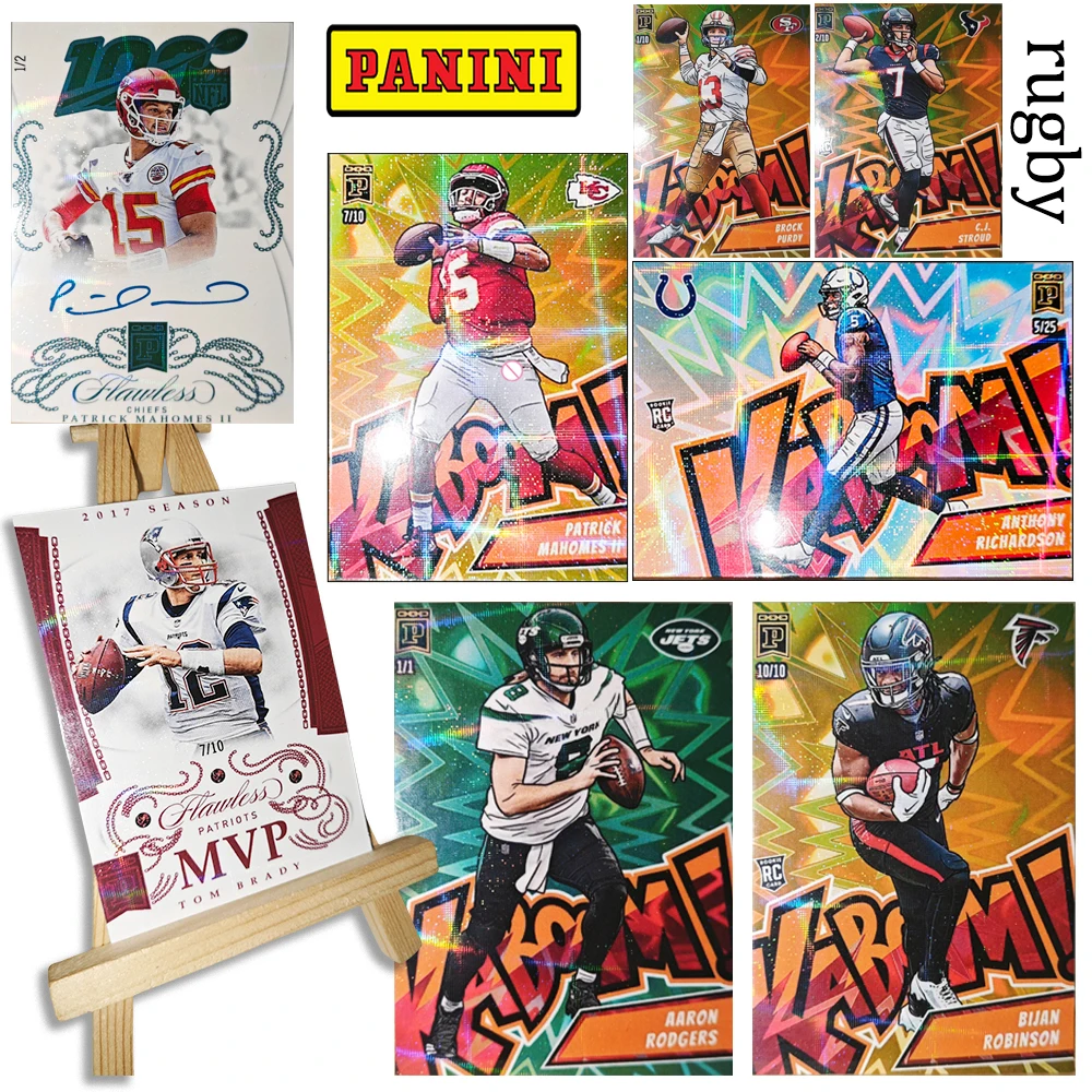 Panini rugby card kaboom DIY TOM BRADY PATRICK AARON RODGERS BIJAN Colorful Laser Collectible Cards Holiday Gifts for Boys