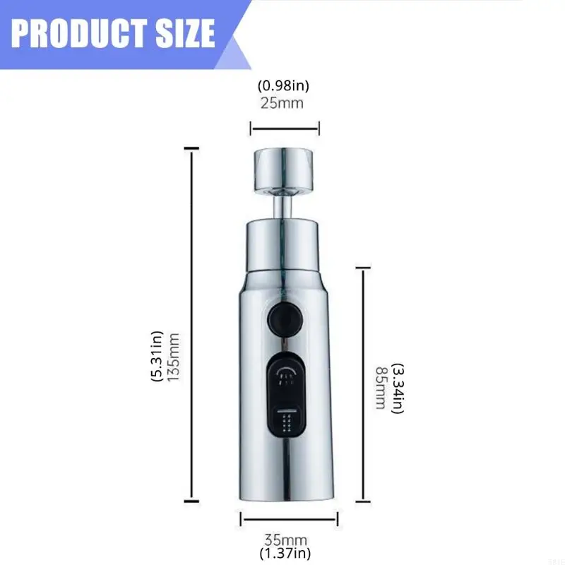 581E Multifunction Kitchen Sink Sprays Attachment 360 Rotates Aerator Adapter for House