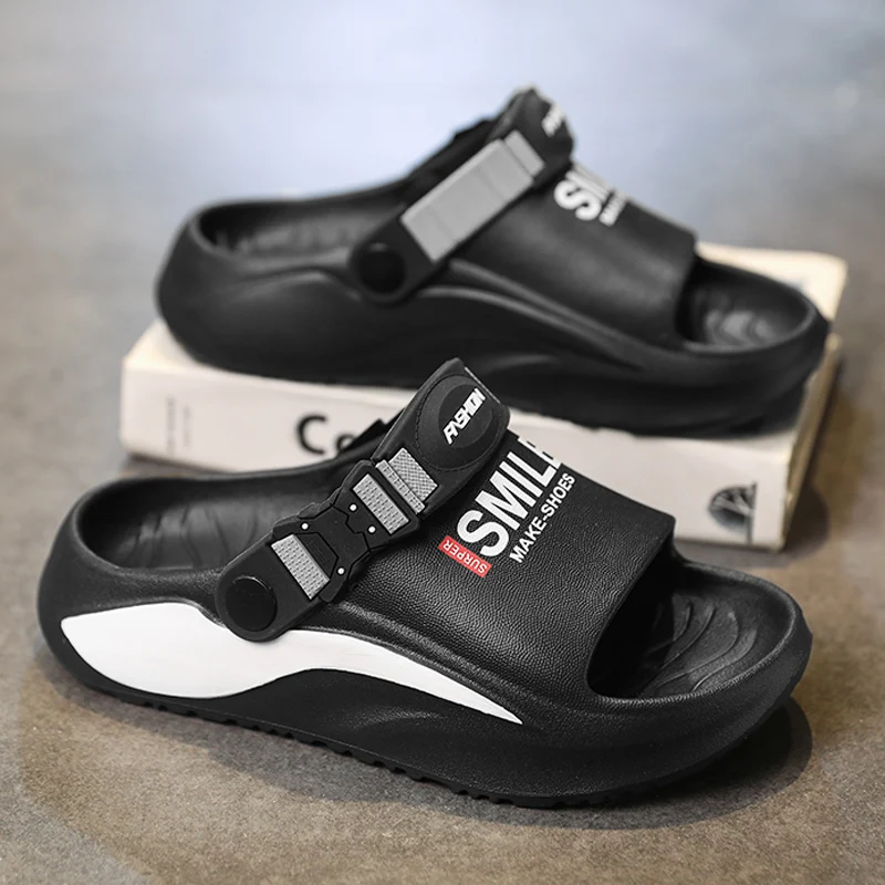 Fashion Boys Slides Sandals Thick Sole Non Slip Summer Children EVA Slippers for Indoor Outdoor Beach Casual Shoes Sandals Boys