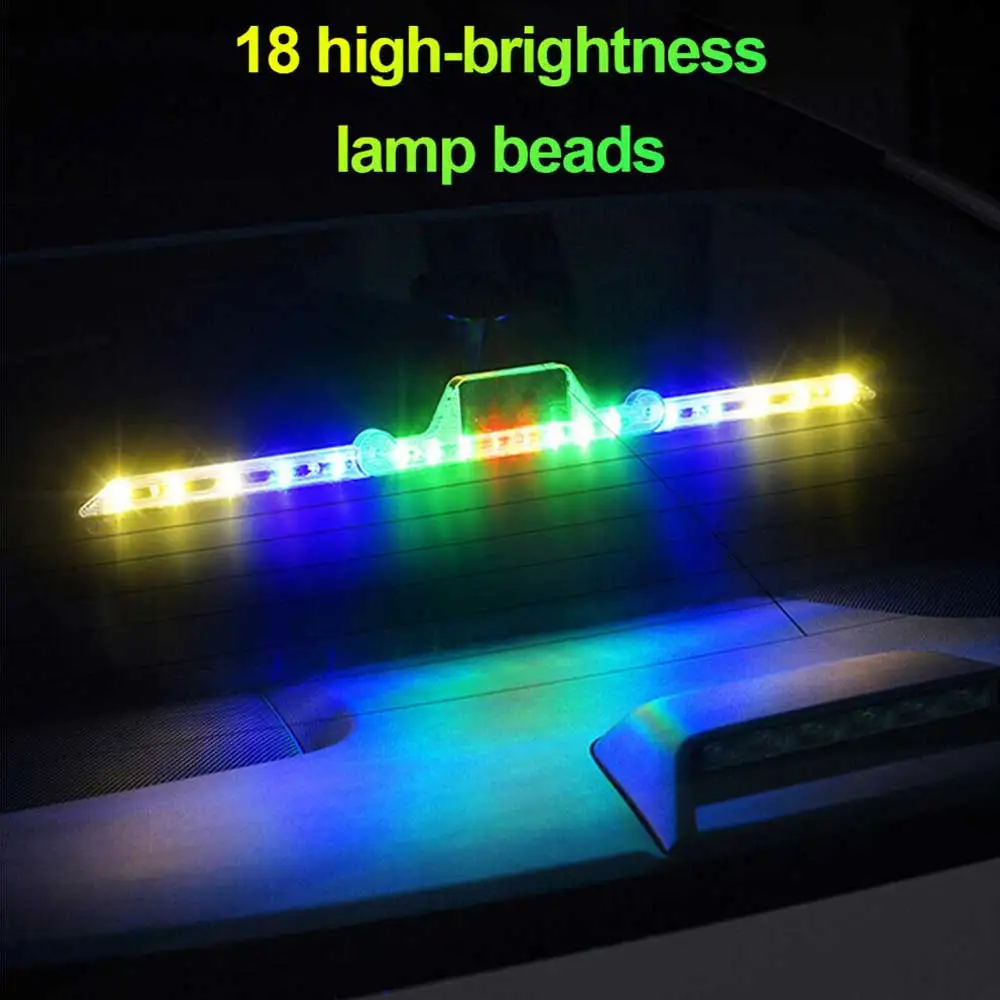 Solar LED Flash Car Emergency Warning 18 LED Windshield Flashing Multi functional warning light triangle light solar energy