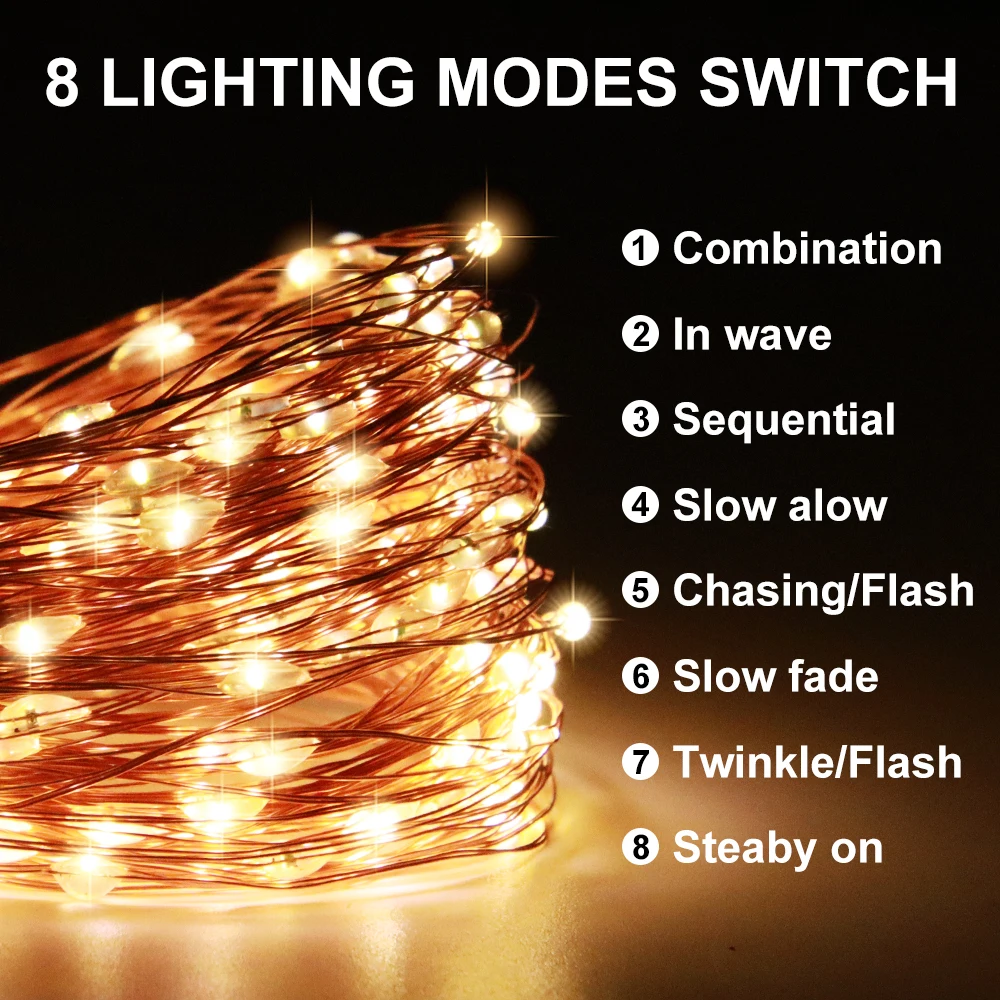 LED Outdoor Solar Lamp String Lights timing 200/300 LEDs Fairy Holiday Christmas Party Garland Solar Garden Waterproof