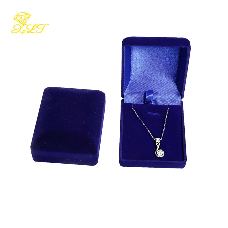 Velvet Jewelry Box For Pendant Display Gift Storage Case Necklace Holder Pendant Packaging Box Elegant Jewelry Storage
