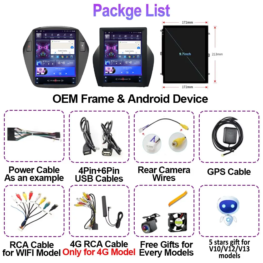 9.7" Android Car Multimedia Player For Hyundai Tucson 2 LM IX35 2009 - 2015 Tesla Style 2Din DSP Stereo Carplay Auto Navi GPS HU view 6