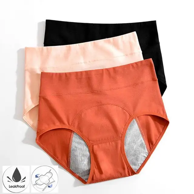 Majtki do menstruacji bawełniane majtki menstruacyjne wysokiej talii bielizna okresowa Culotte Menstruelle szczelne Bragas Menstruales