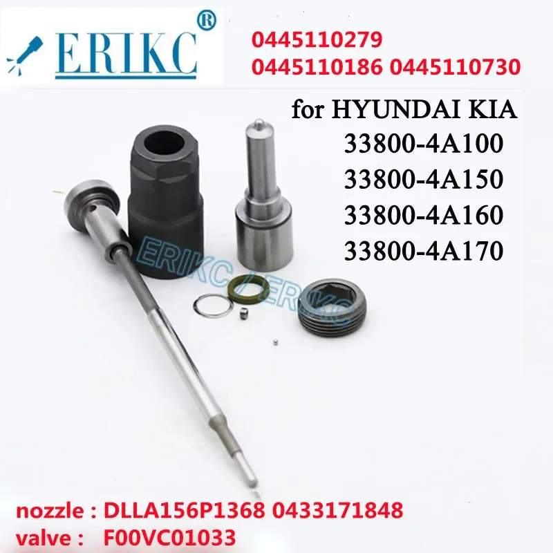 

ERIKC DLLA156P1368 0433171848 Valve F00VC01033 Repair Kit Nozzle Tip for HYUNDAI 33800-4A100 0445110279 0445110186 0445110730