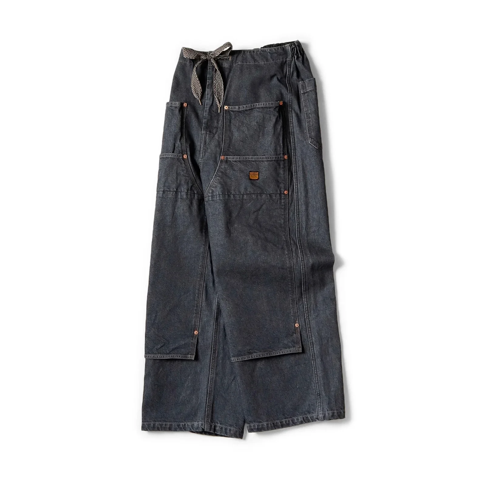 24SS KAPITAL Hirata Hiroshi Japanese Casual Denim Jeans Drawstring Large Pocket Logging Pants New for Men