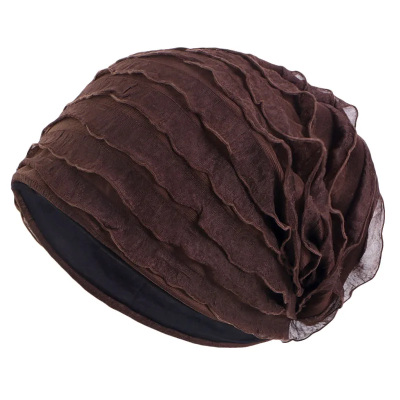 New Solid Color Breathable Beanie Cap Baggy Slouchy Hat Lightweight Elastic Skull Cap Thin Bonnet Cap Breathable Chemo Hats