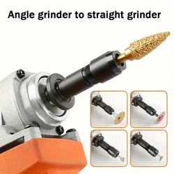 1pc 3/6mm Angle Grinder Modified Adapter To Straight Grinder Chuck For 100-type Angle Grinder M10 Thread Grinding Cutter