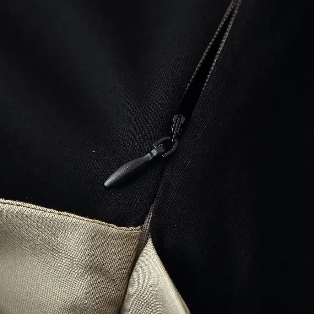 Women's High Waist Pleated Dress with Belt Round Neck Sleeveless Side Zipper Patchwork A-line Dress Spring Summer Chic Top