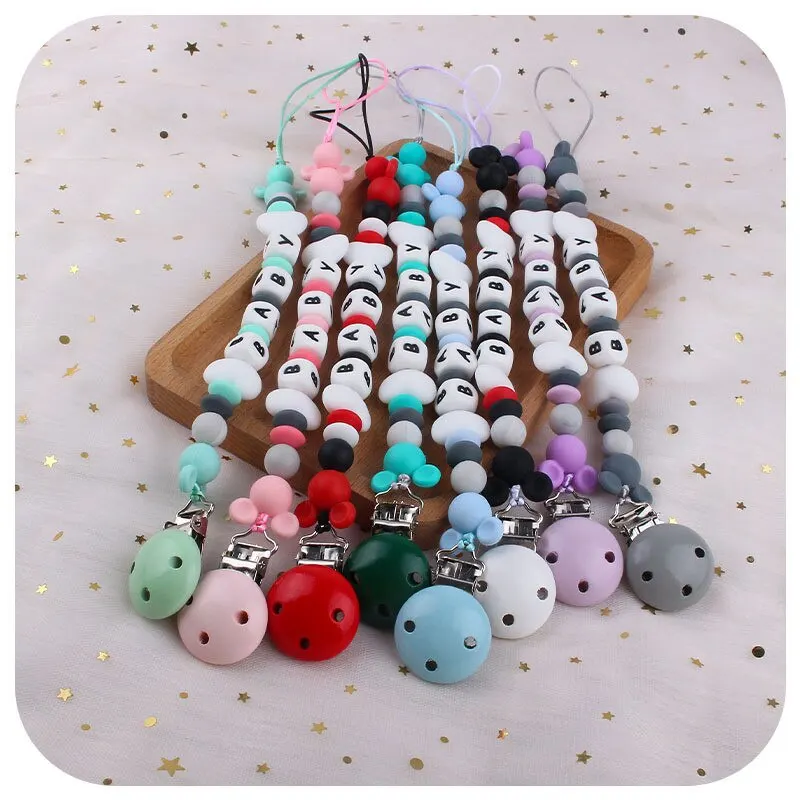 

Baby Pacifier Clips Custom Dummy Nipple Holder Chains Nordic Style Newborn Gift Teether Babies Accessories