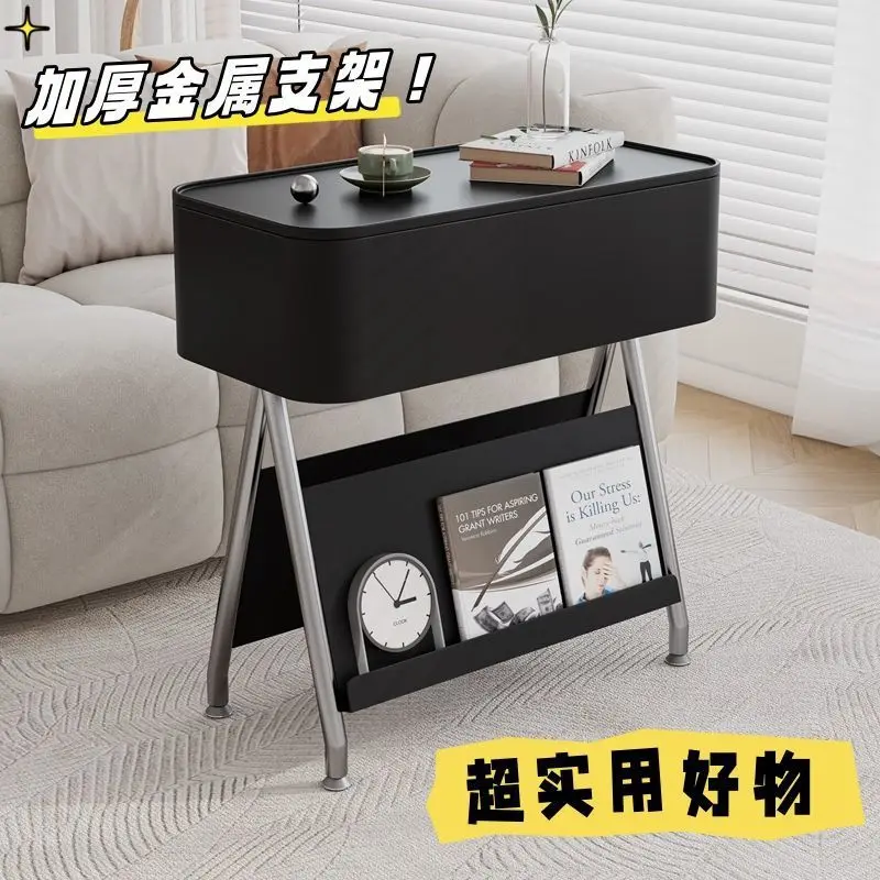 Living room sofa side cabinet creative cream wind side table modern simple movable bedside small table small coffee table rotati