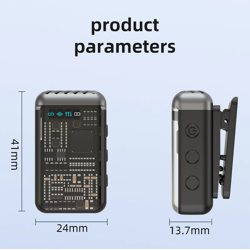 

Wireless Lavalier Microphone with One-Button Noise Reduction Reverberation and 3-Level Volume Adjustment-ABLL