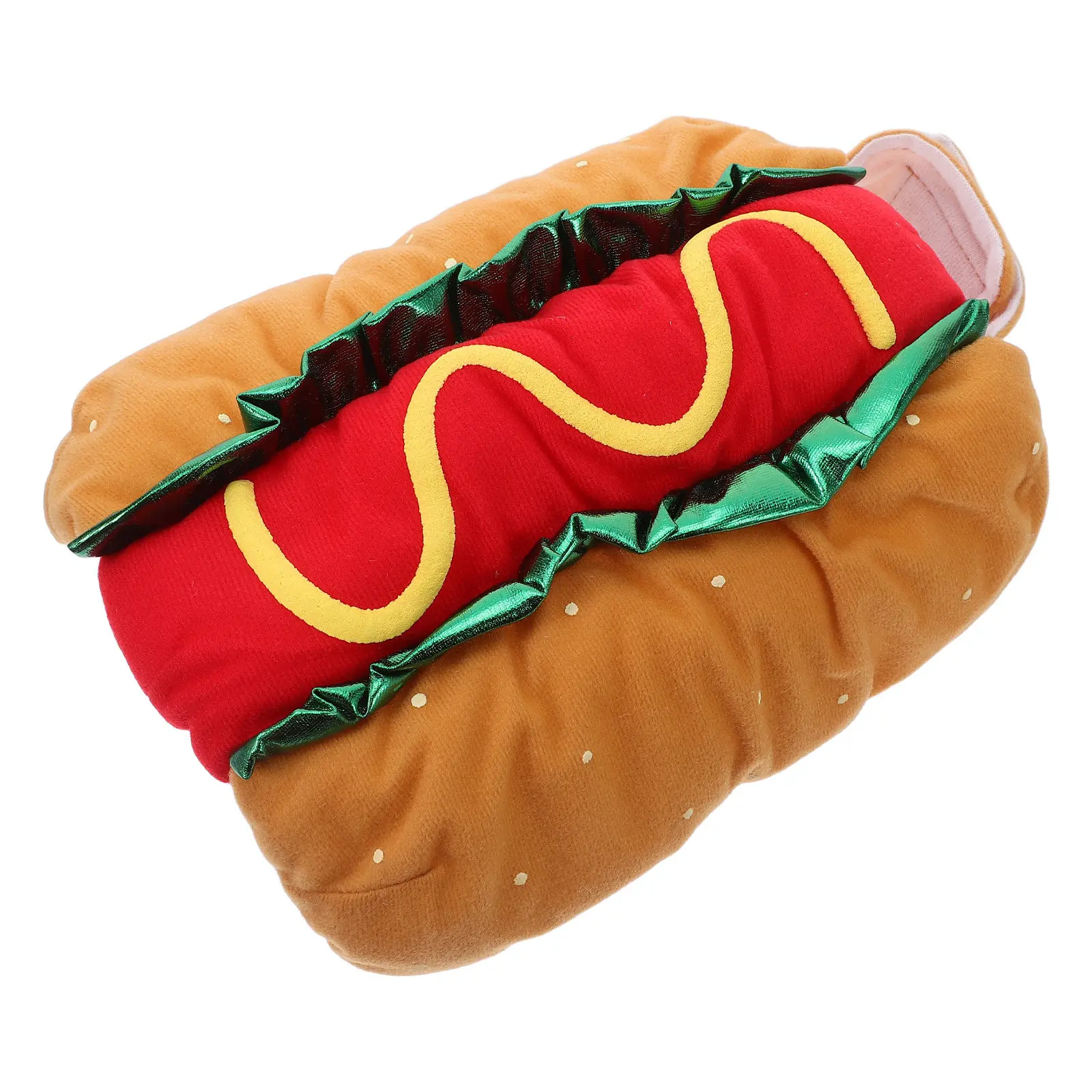 Disfraz de Hot Dog y Hamburguesa para Perros Pequeños y Gatos, Vestido de Poliéster para Mascotas, Fácil de Poner y Quitar, Cuello Elástico, para Sesiones de Fotos, Halloween, Navidad