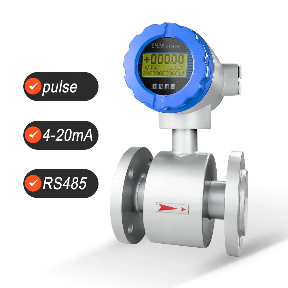 OEM Flowmeter Smart Digital Modbus Conductive Liquid Water Flow Meter Electromagnetic Magnetic Flowmeter