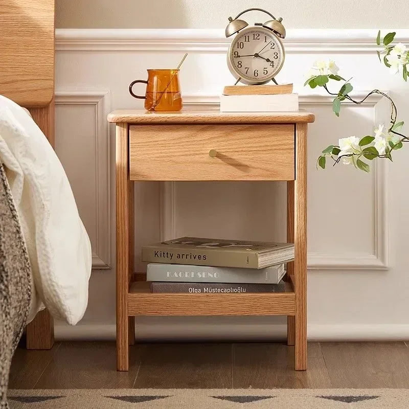 Solid wood bedside table Modern simple  storage edge several bedrooms Household bedside table