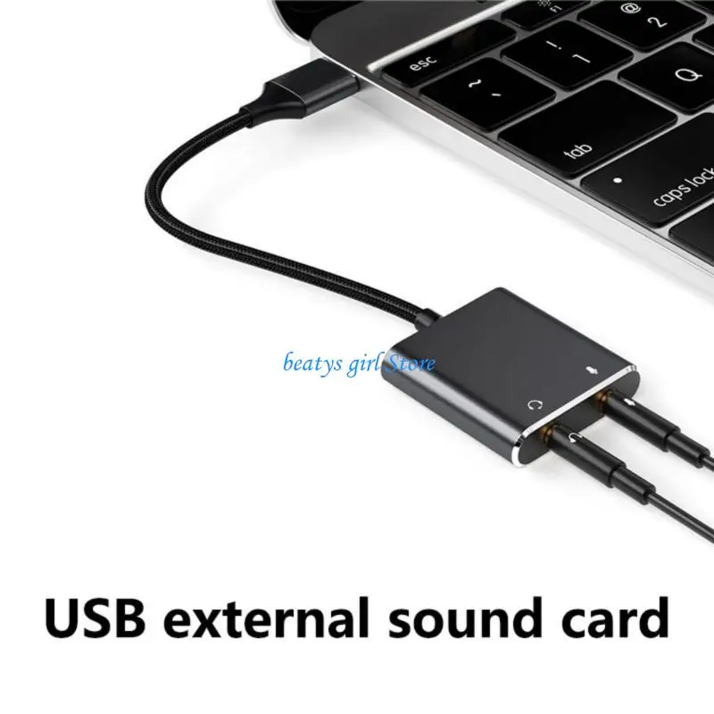 

C7AB USB External Sound Card USB Adapter for PC Laptop Desktop Stereo Sound Card with 3.5mm Headphone Microphone Port