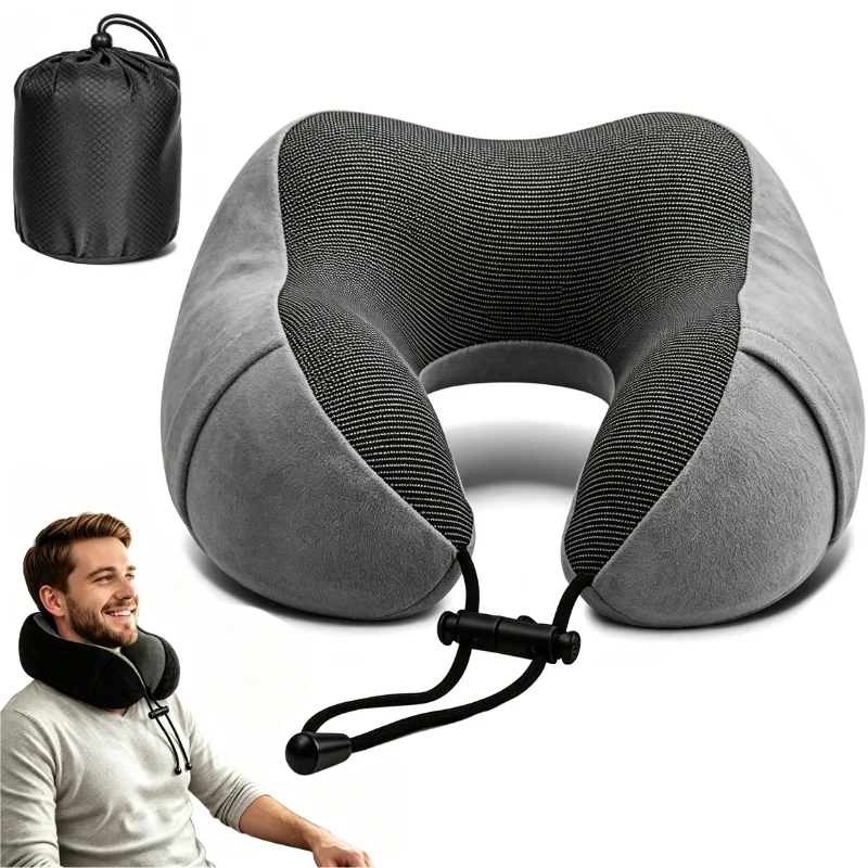 Cirorld Neck Pillow for Traveling, Travel Pillows for Airplanes Adjustable Flight Pillow, Portable Pillow Plane Travel Neck Pill