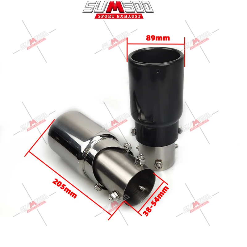 SUMSOO 38-54mm inlet adjustable factory sell Angle adjustable stainless steel automobile exhaust tip muffler tail throat