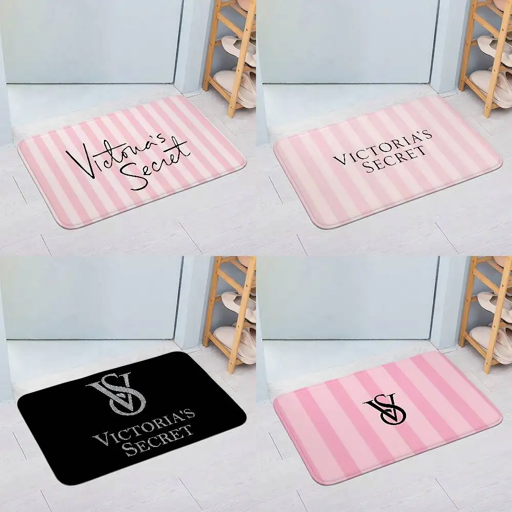 Tapetes de Chão Fashion T-Victorias S-secretS Pink para Lavanderia, Decoração de Área de Estar, Tapete Antiderrapante para Entrada