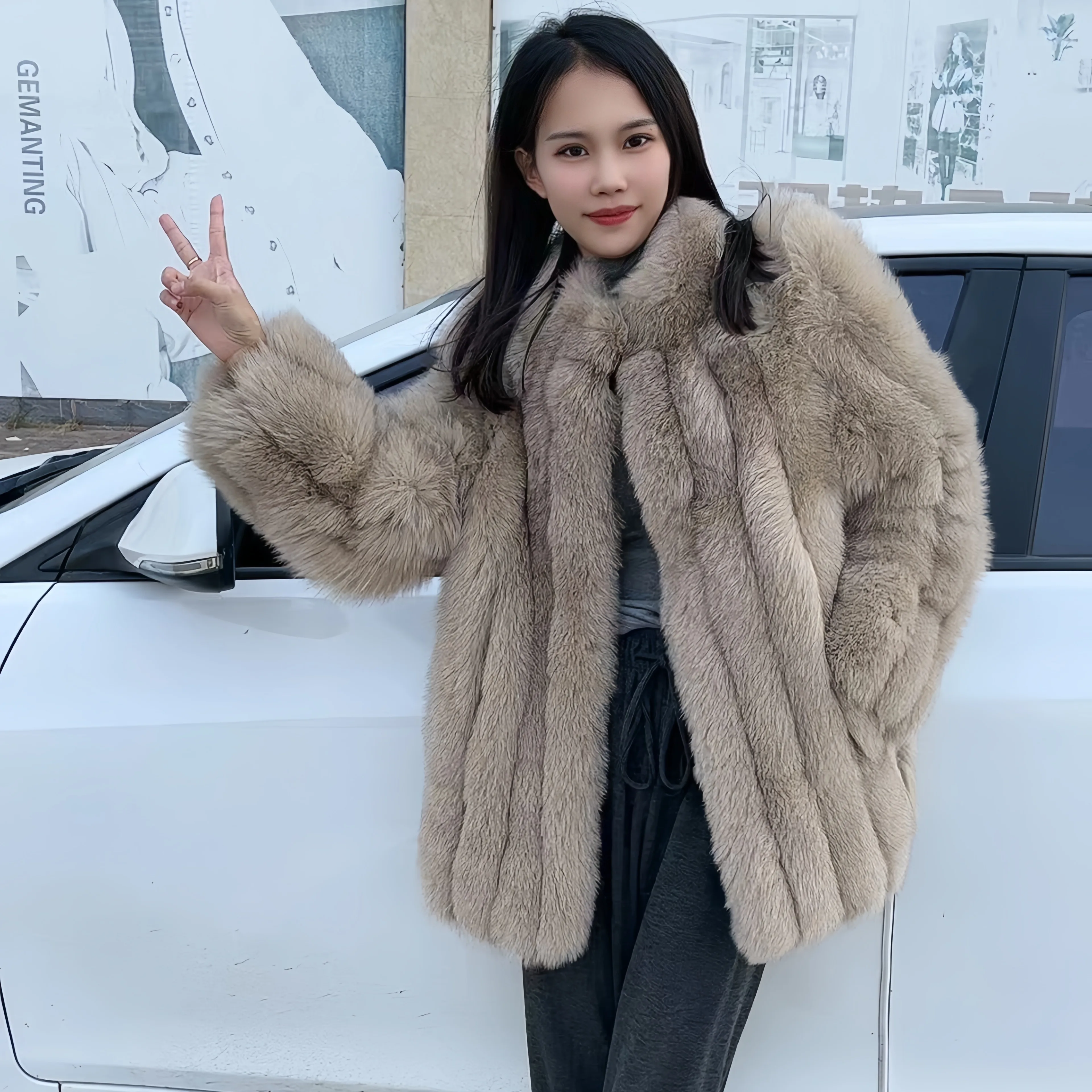 2024 Winter Women's Stand Collar Real Fox Fur Jacket Natural Fox Fur Coat Luxury good