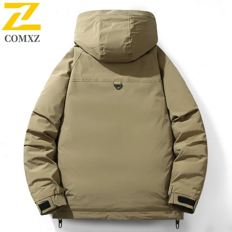 COMXZ Men Winter Jacket Comfortable 2025 Warm Thick White Duck Down Coat Snowy Cold-Resistant Travel Comfortable Puffer Jacket