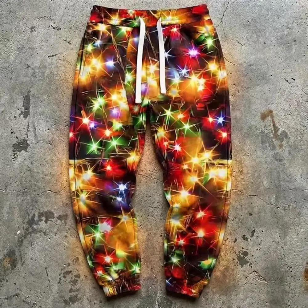 2026 Hot Selling Fashion New Men's 3D Printed Gothic Shining Cool Pattern Outdoor Hip Hop Street Wear Loose Pants Large ﻿