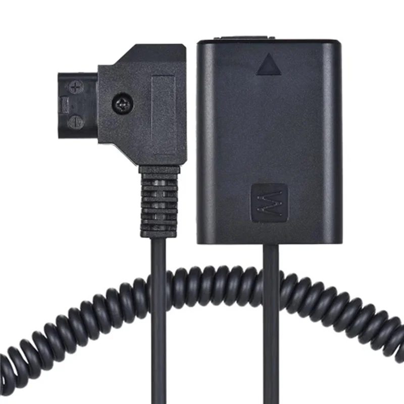 2X V-Mount / Anton Bauer D-Tap إلى NP-FW50 DC المقرنة الطاقة الدمية محول البطارية ملفوف كابل لسوني A7 A7ii A7S A7R-BCBW