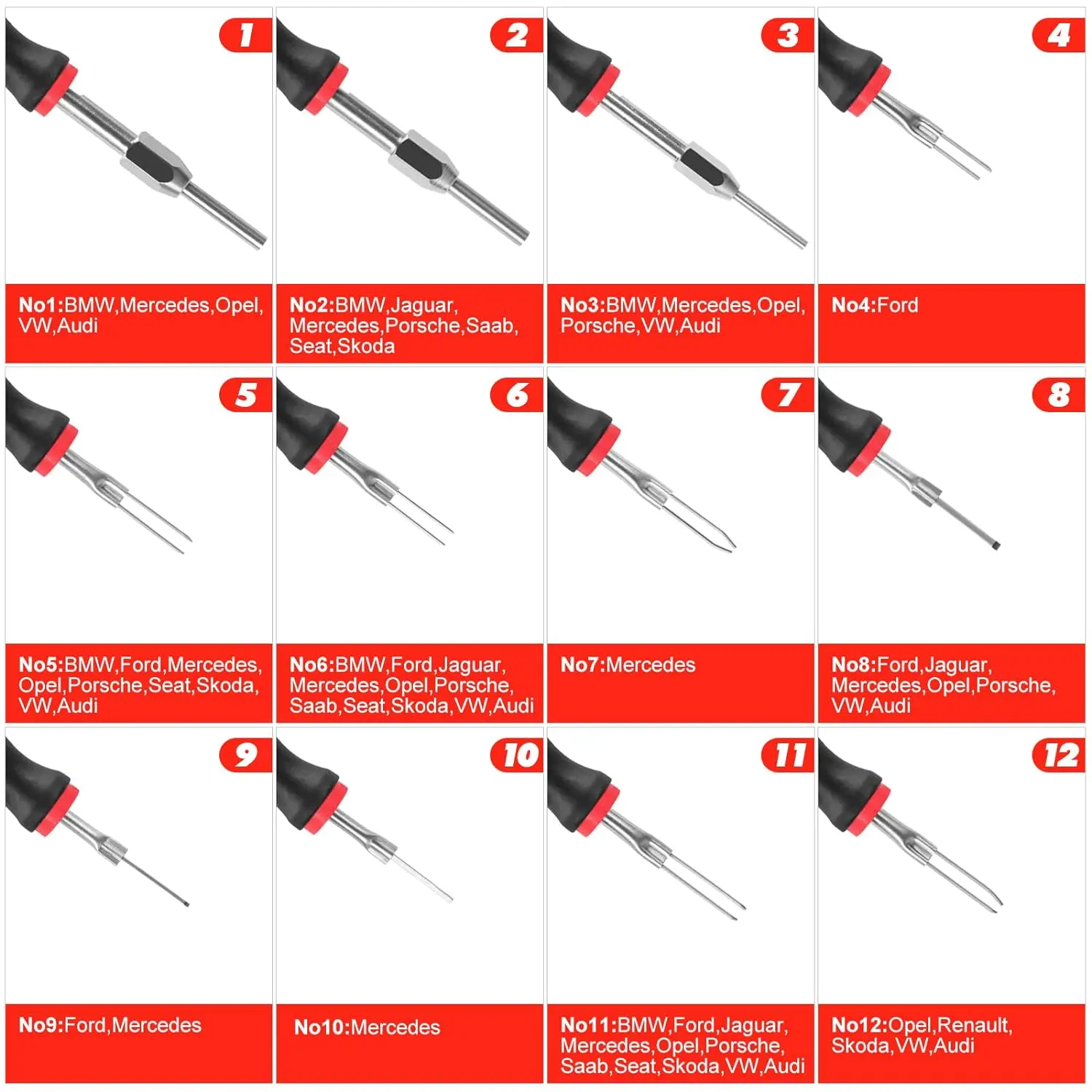 23 buah untuk Audi terminal ejector alat bongkar pasang kabel otomotif harness plug unlock