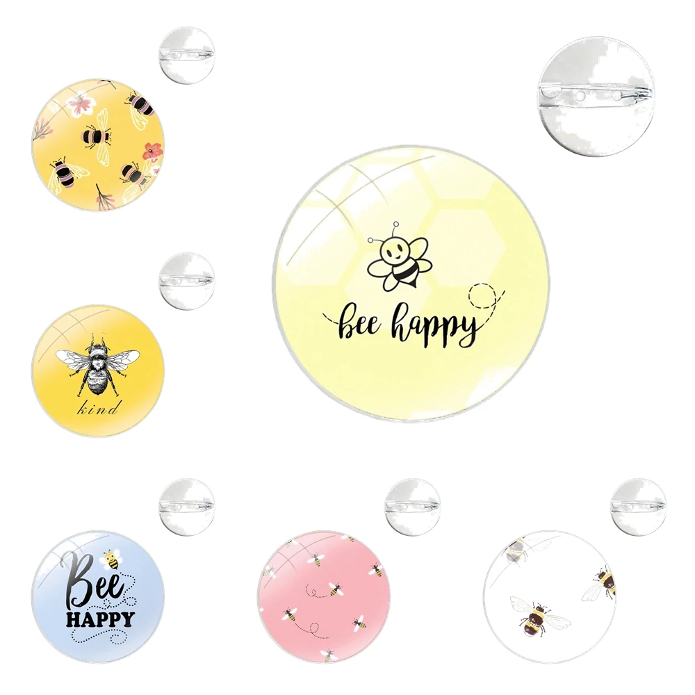 Badge Brooch Pin Accessories For Clothes Backpack Decoration gift Cute Bumble Bee happy