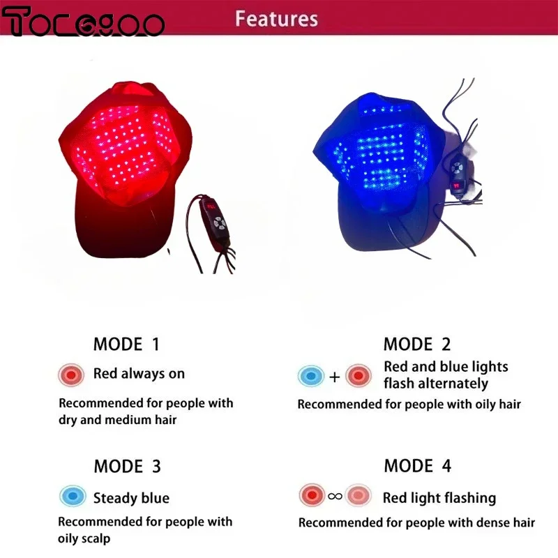 High Power LED Red Light Hair Growth Laser Cap Helmet Hat for Anti Hair Loss Regrowth Scalp Therapy Men Women Home view 3