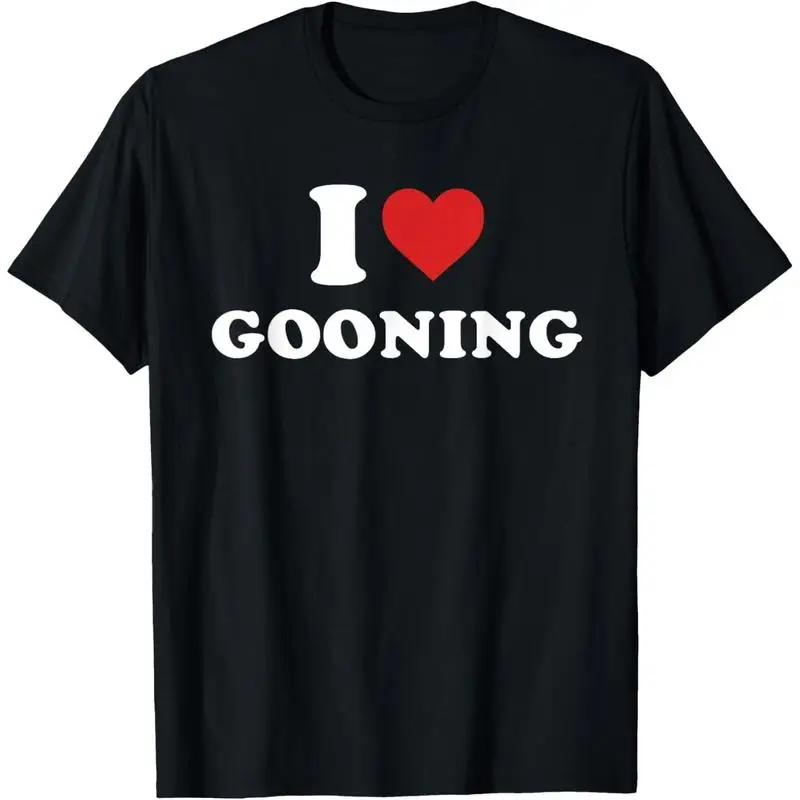 تي شيرت برسومات Streetwear مصنوع من القطن بنسبة 100% هدية فريدة من نوعها من أجل I Love Gooning Design تي شيرت ريترو عتيق