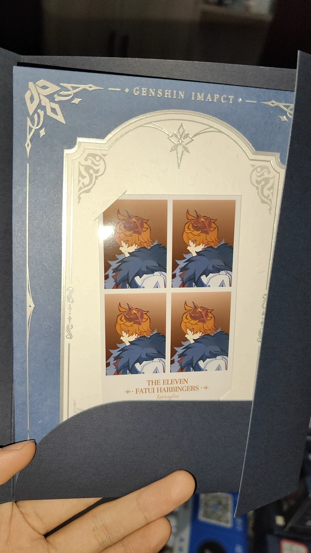 

In Stock Genshin Impact Frost Trace Flame Fatui Tartaglia The Eleven Fatui Harbingers Photo Card