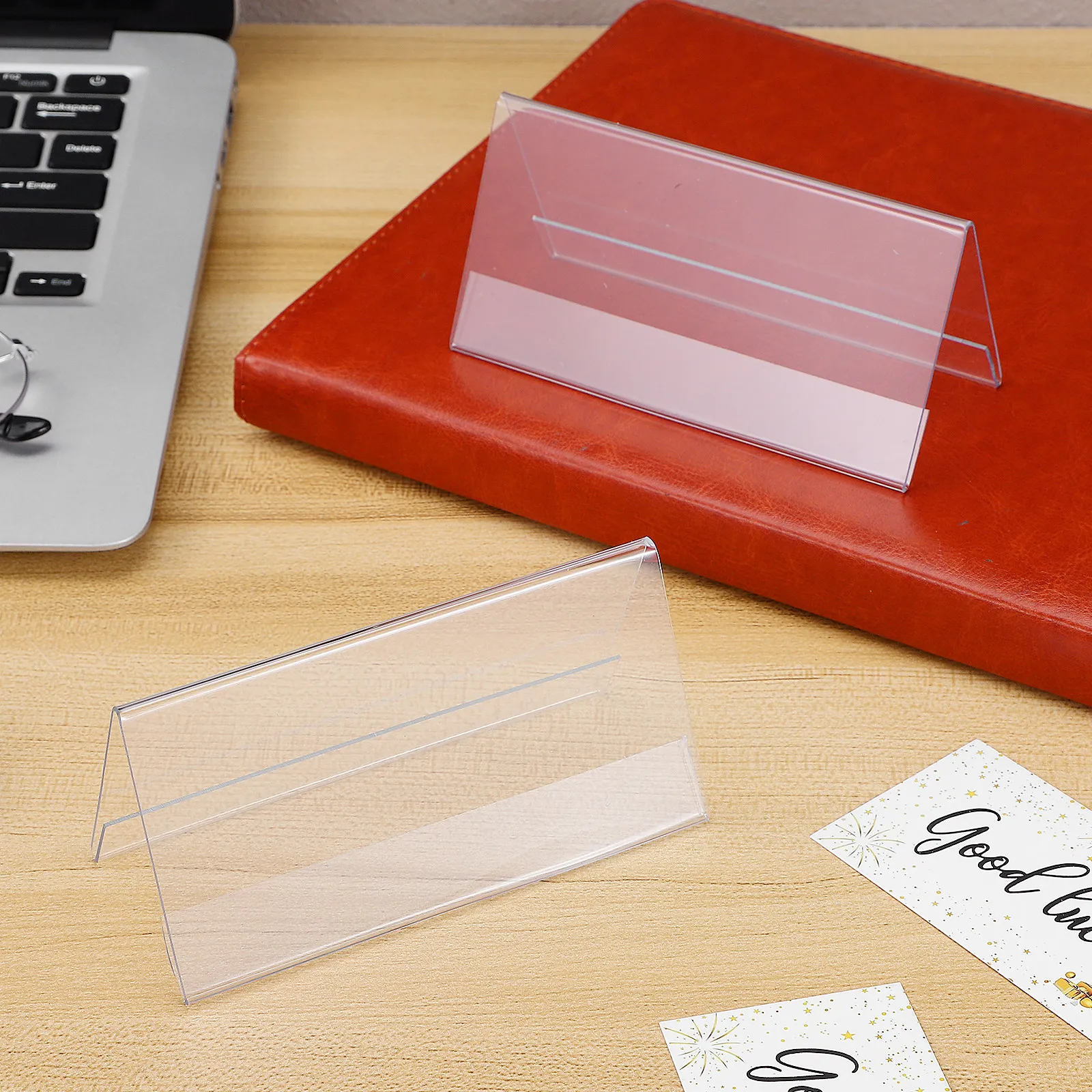 

6Pcs Transparent Acrylic Seating Stand Conference Name Plate Reusable Desk Name Plate Table Number Holder Wedding Party Office