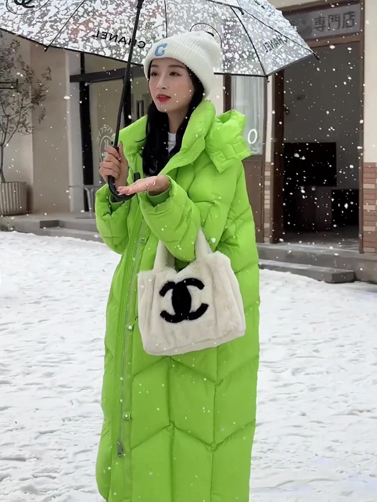 

Женское свободное пальто-пуховик с капюшоном на молнии, повседневное, из утолщенной ткани с эффектом памяти, однотонное, с длинными рукавами