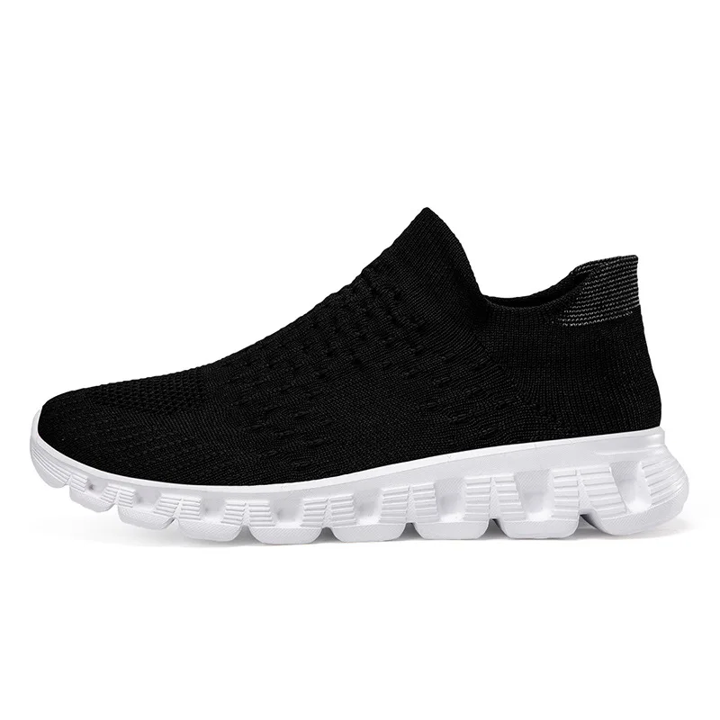 Men's  Knit Mesh Slip-On Sneakers Breathable Lightweight Non-Slip Sole Comfortable Casual Daily Walking Shoes for Spring Outdoor