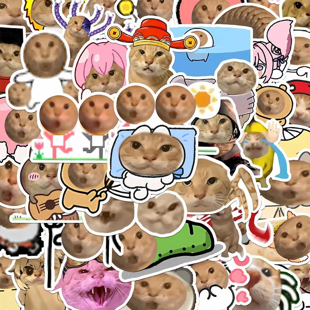 

10/30/64PCS Cute Cat Funny Cartoon Stickers Graffiti Car Phone Cas Luggage Kawaii Animal Cartoon Children Sticker Toys Wholesale