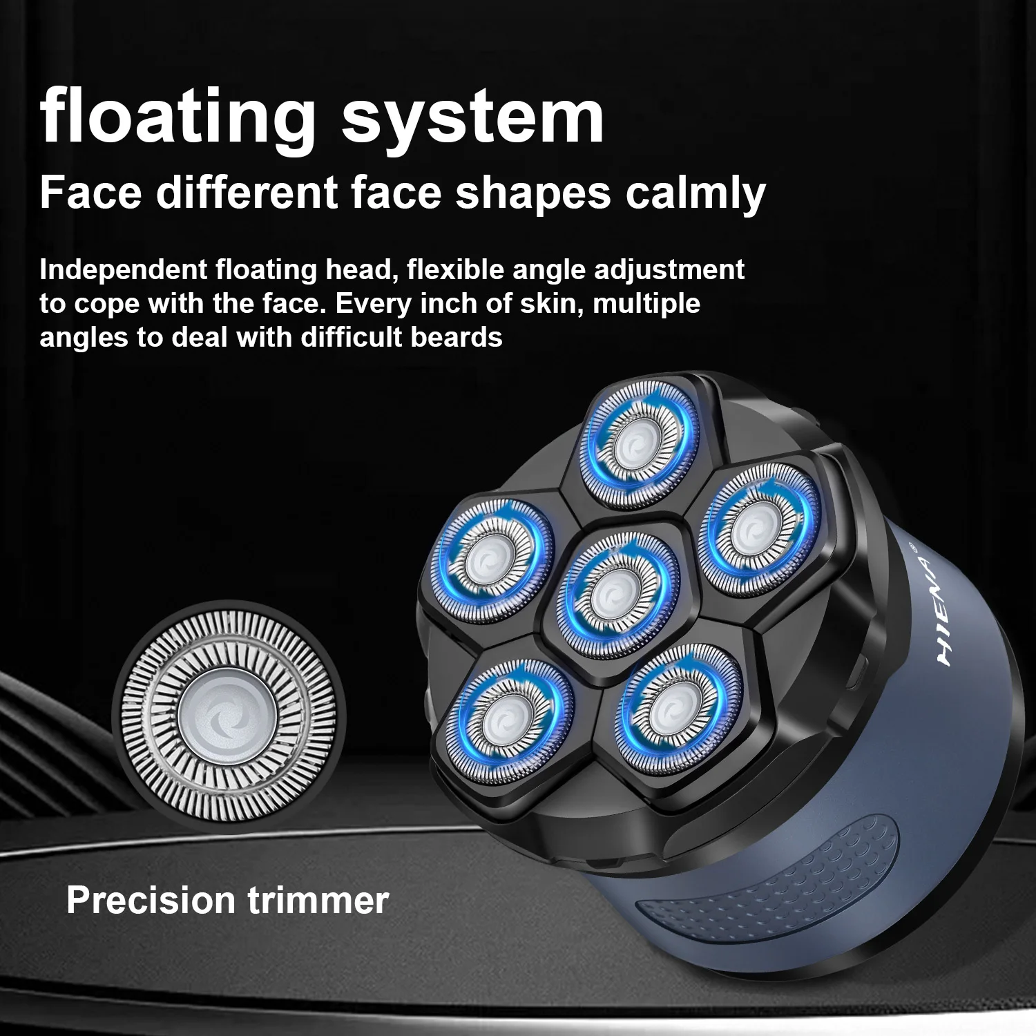 대머리 남성용 헤드 쉐이버, 습식 및 건식 대머리 쉐이버, 6D LED 디스플레이 전기 충전식 헤드 쉐이빙 키트, 타입-C 충전