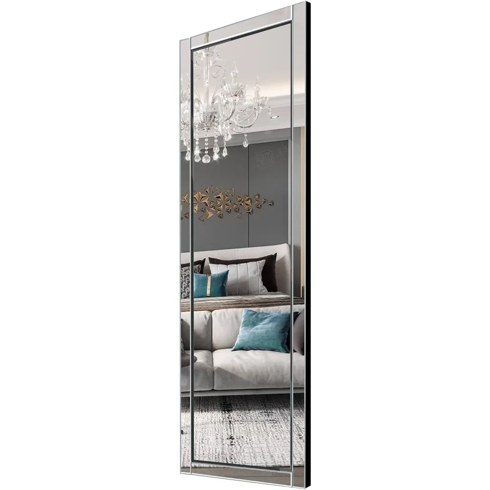 

65x24 Full Length Wall Mirror, Large Floor Rectangle Mirrors With Reflect Frame, Wall Mounted/over Door Hanging, Full Body Mirr