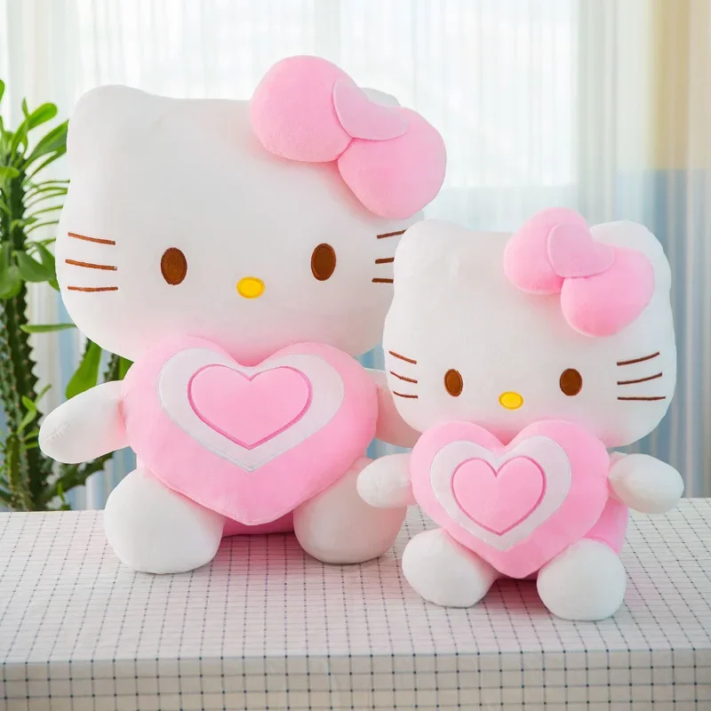 

Sanrio Hello Kitty Cat Plush Doll Stuffed Animal Toy Cartoon Cute Pink Heart Kitten Pillow Kid Birthday Christmas Gifts