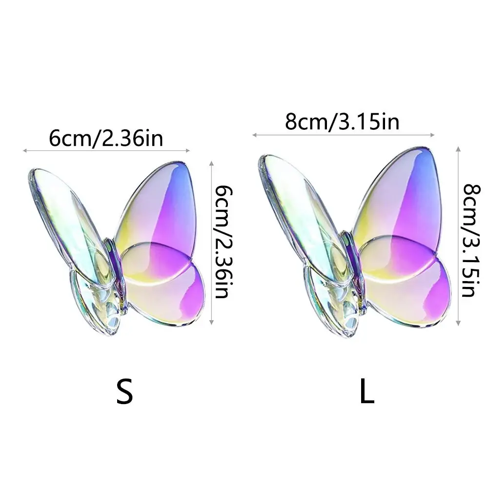 Estatuetas de borboleta de cristal de múltiplas cores reflexivas super ganhando borboleta voadora colecionável decoração de casa vívida