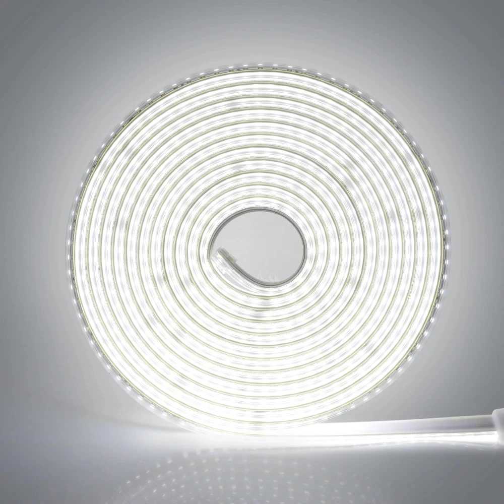 AC220V LED Strip Light SMD 5050 Flexible Lamp Outdoor Waterproof Led Lights White 60leds/m With EU Power Plug 1M/2M/5M/10M/20M