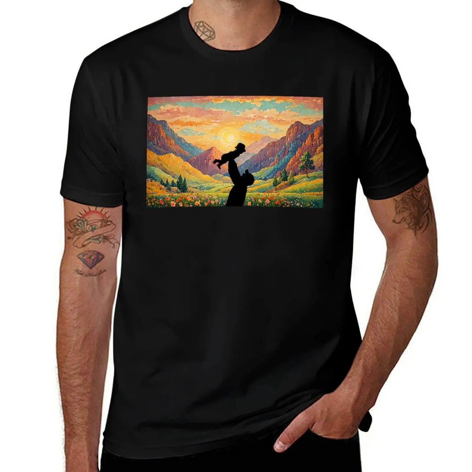 

Father and Baby T-Shirt basketball graphic tees blacks oversized graphic tee kawaii clothes plain black t shirts men