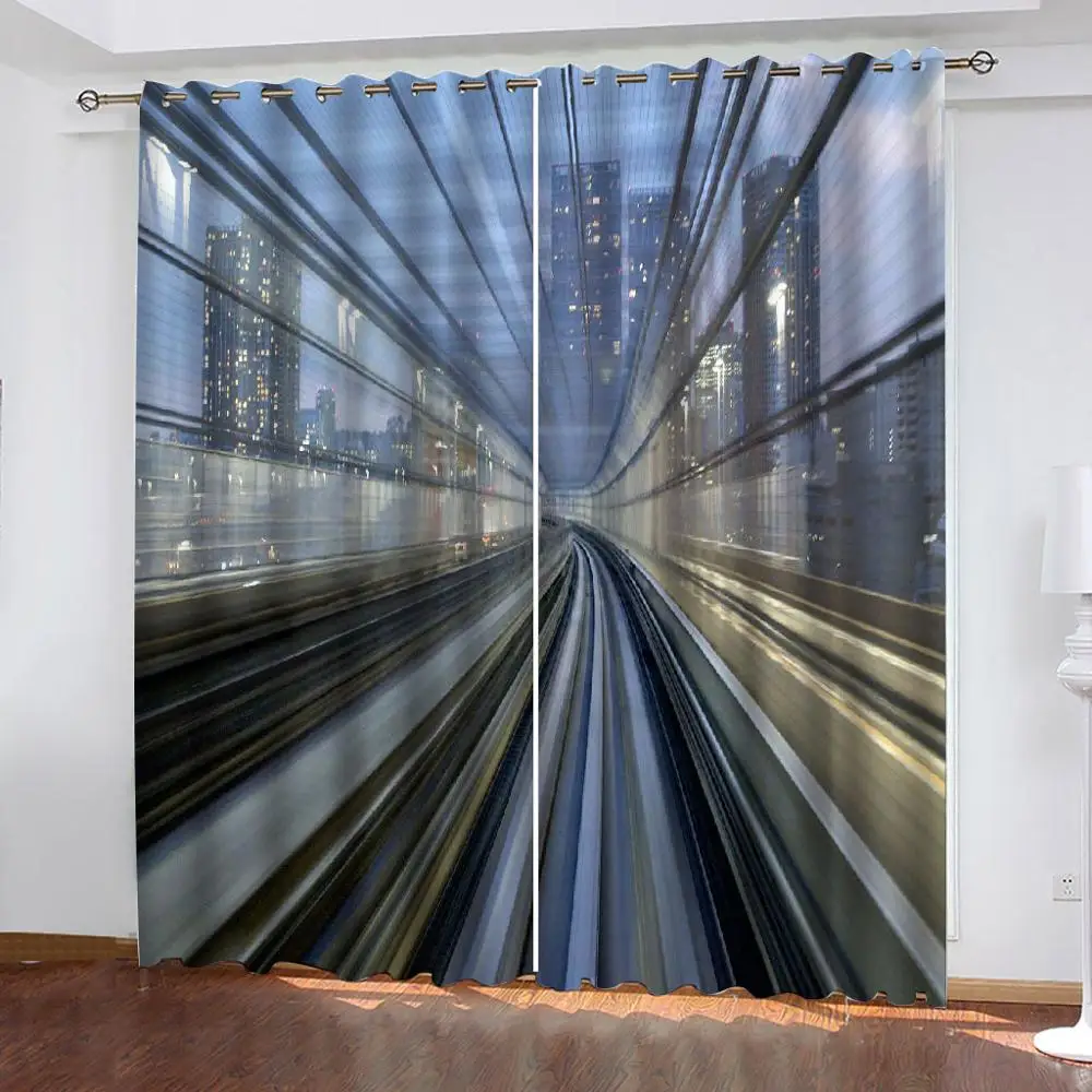 

Photo 3d stereoscopic curtains tunnel space 3D Curtains for Living Room Bedding Room Hotel Drapes Cortinas