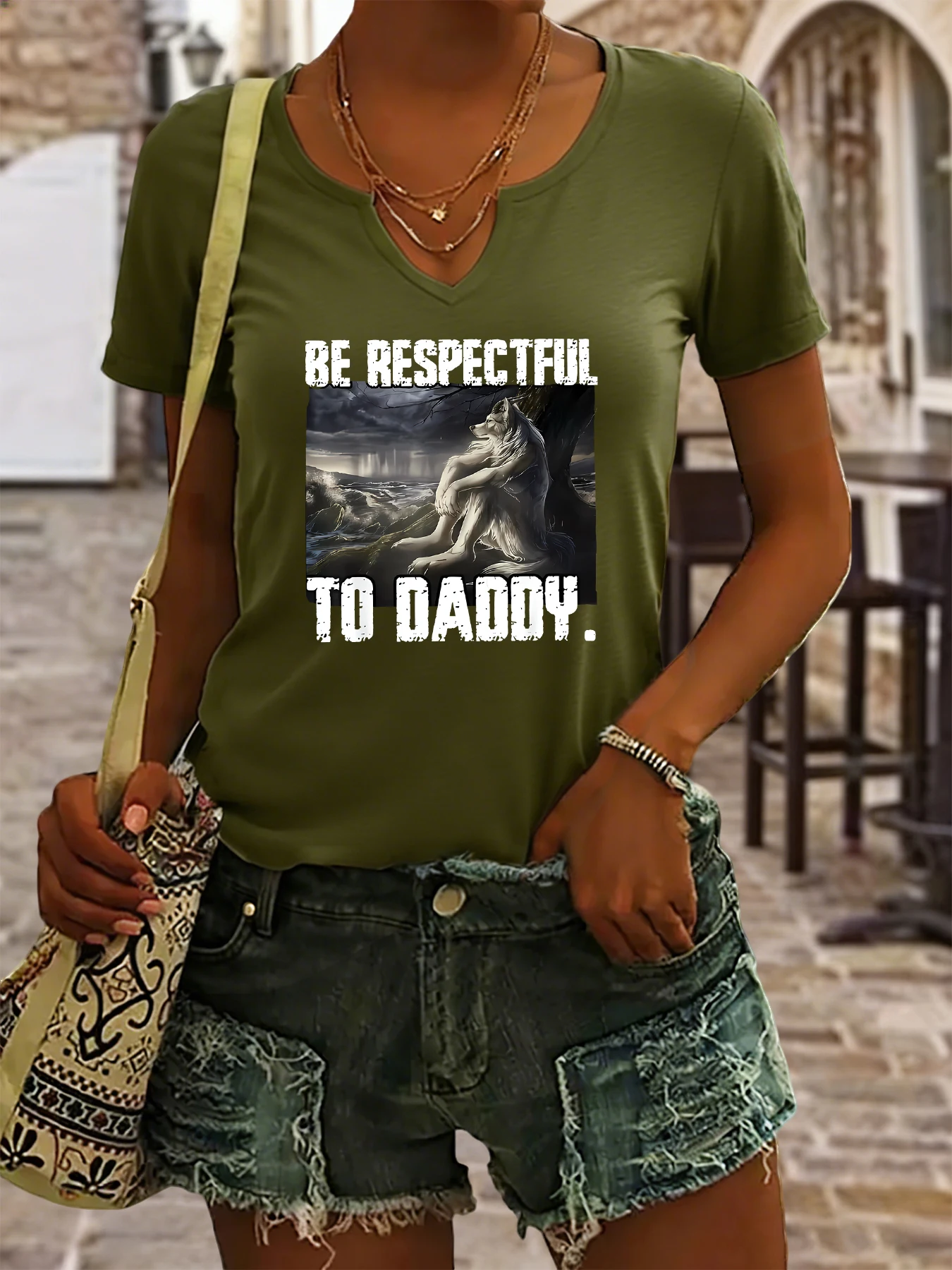 Women's Summer V-Neck Short Sleeve T-Shirt, 