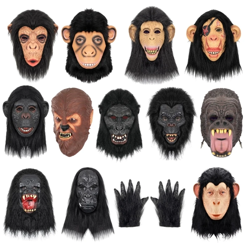 

Orangutan Headgear Orangutan Full Head Mask For Women Man Halloween Cosplay