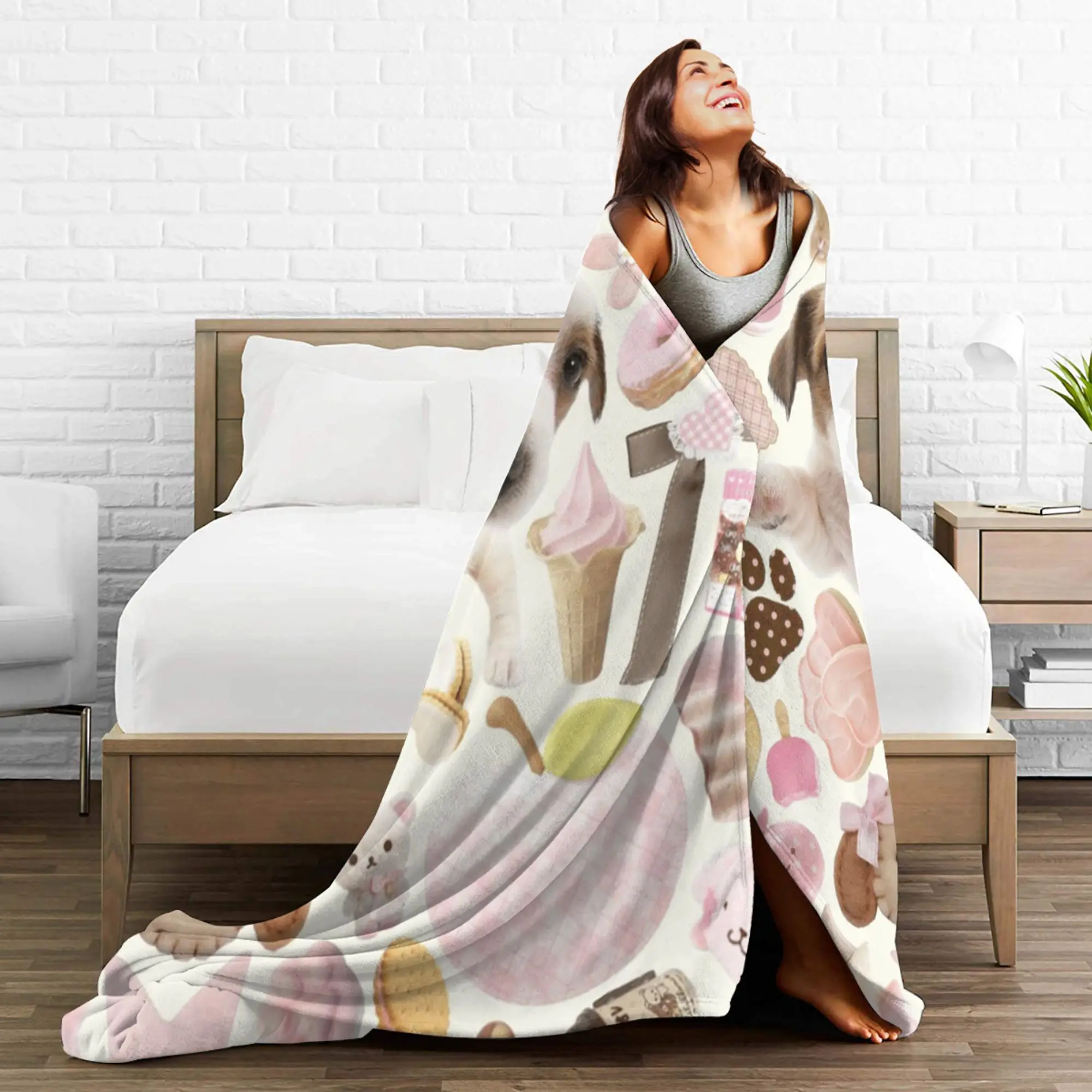 القط ميمي صور بطانية قطيفة الاطفال الكبار الفانيلا الفراش يلقي للمنزل ديكور دافئ لينة تصميم جودة المفرش هدية #4