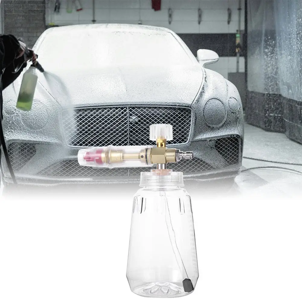 

Thick Handle Car Washer Foam Generator Clear 1L Snow Foam Lance Adjustable Spray High Foaming Foamer Sprayer