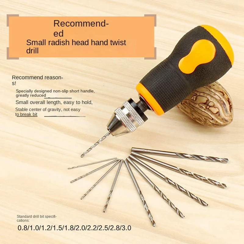 ABPP-رؤوس الجزرة الصغيرة، مثقاب تويست يدوي، مثقاب تويست يدوي، يستخدم لأدوات النجارة اليدوية والمجوهرات
